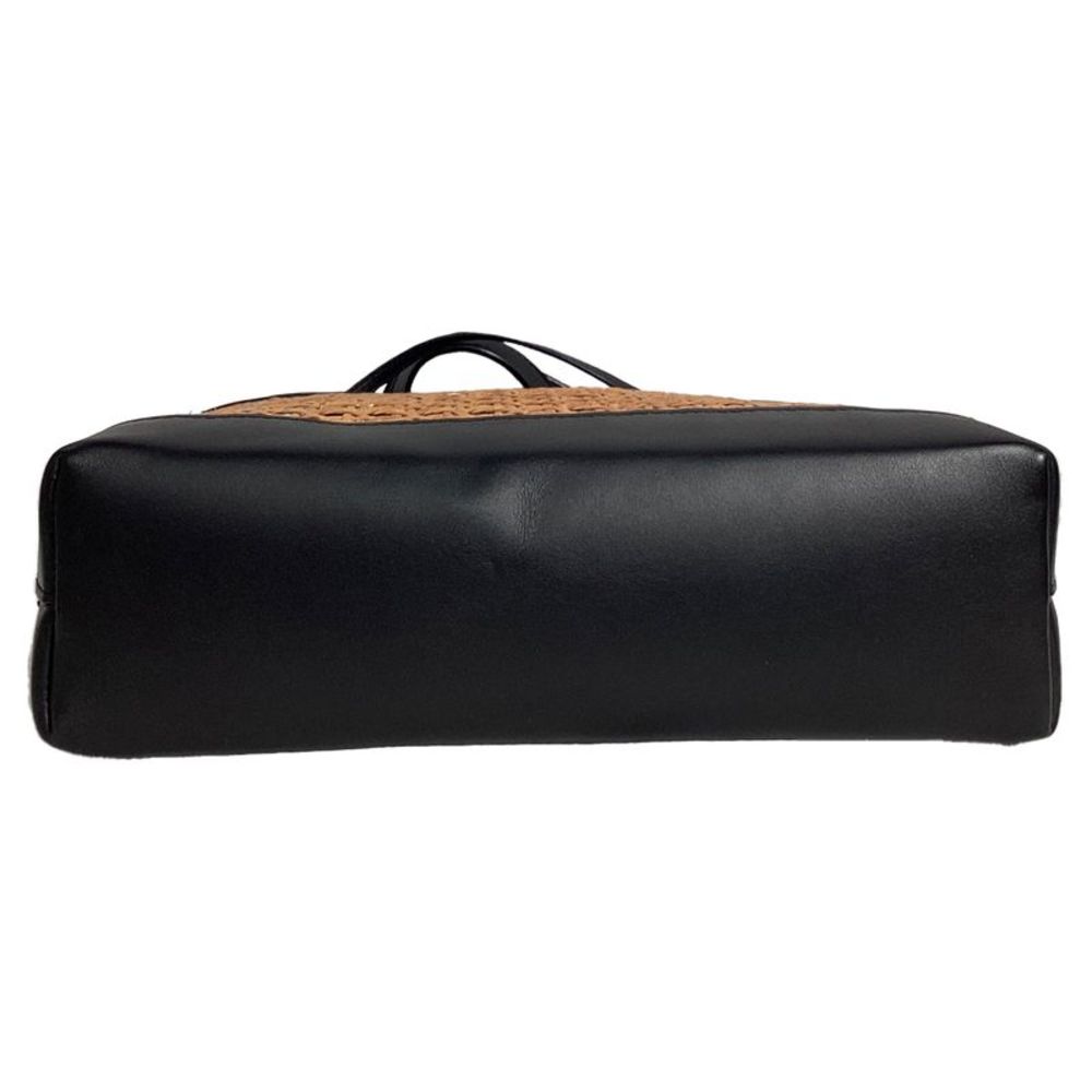 Saint Laurent Shopping Toy Leather-Trimmed Straw Tote In Brown Straw - Picture 4 of 10